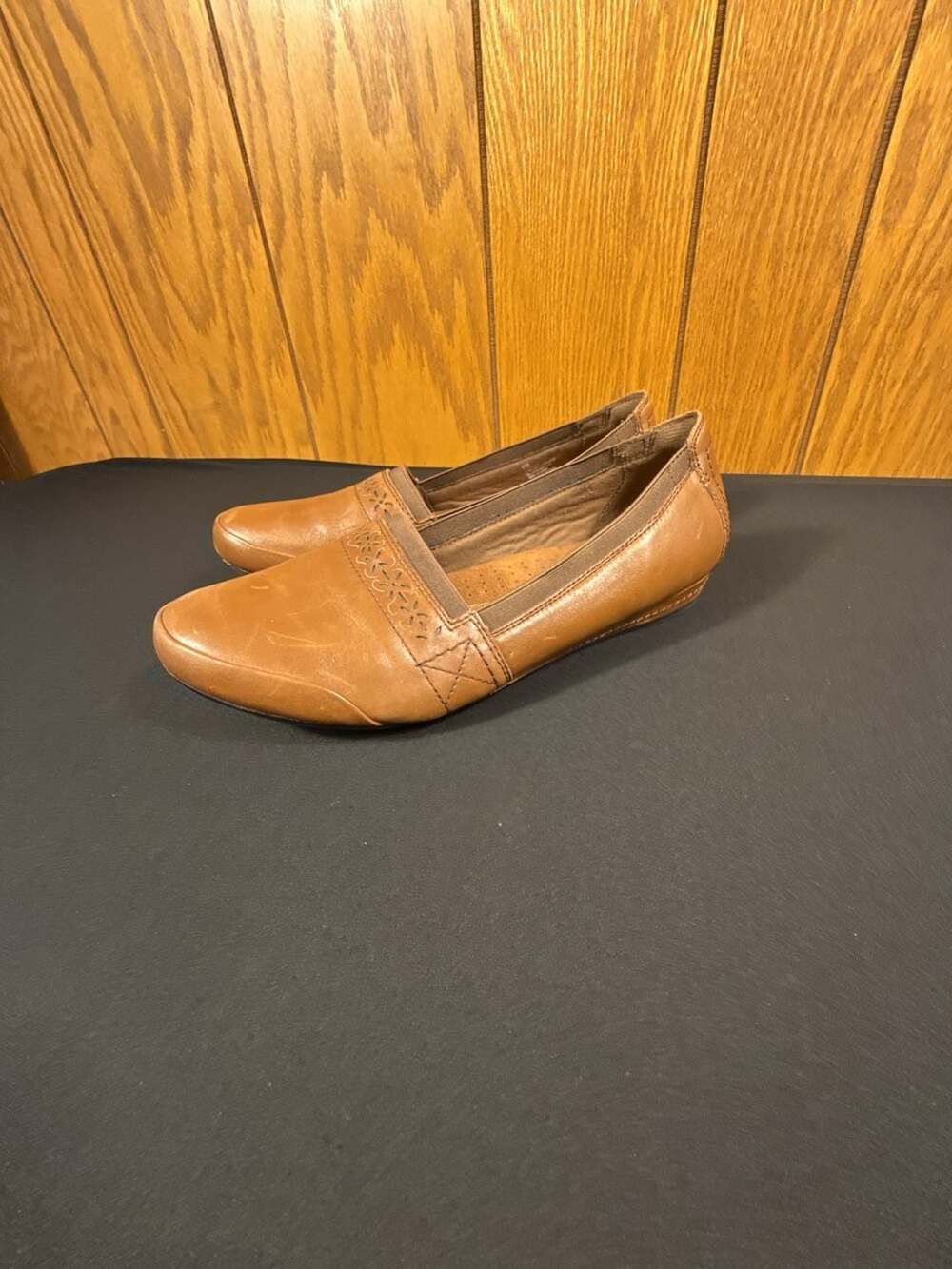 Rockport Cobb Hill Gigi Women's Tan Leather Slip-On Flats